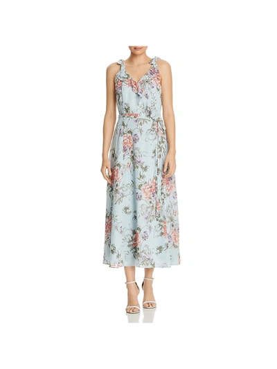 Nanette Lepore Womens Chiffon Sleeveless Maxi Dress In Blue