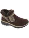 SKECHERS EASY GOING - WARMHEARTED WOMENS SUEDE FAUX FUR WINTER & SNOW BOOTS