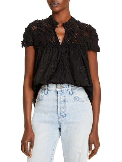 Iliana Patchwork Half Sleeve Plus Top