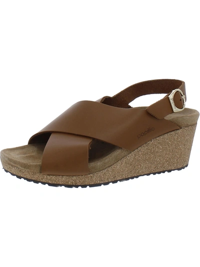 Papillio By Birkenstock Samira Ring-buckle Womens Leather Slingback Wedge Sandals In Multi