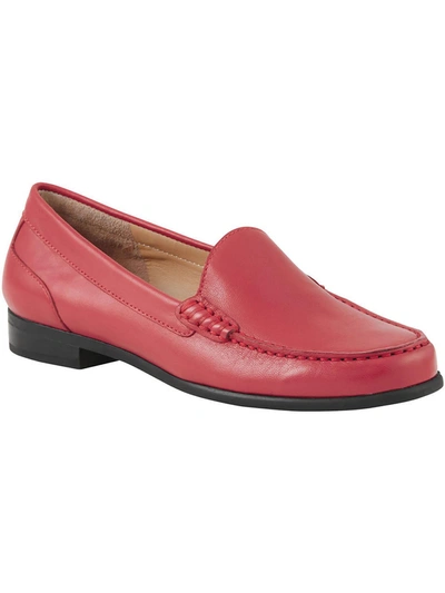 Array Katie Womens Leather Block Heel Loafers In Red