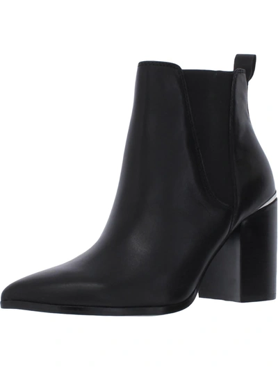 Steve Madden Kason Womens Leather Ankle Booties In Black