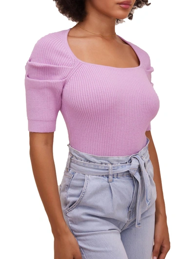 Astr Adelia Womens Knit Square Neck Pullover Sweater In Pink