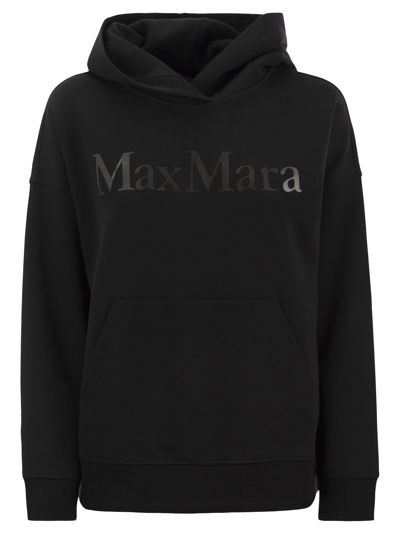's Max Mara Logo Printed Hoodie In Nero