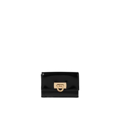 Ferragamo Salvatore  Leather Card Holder In Black