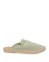 Abarca Woman Espadrilles Sage Green Size 11 Leather In Green