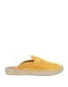 Abarca Woman Espadrilles Ocher Size 7 Leather In Yellow