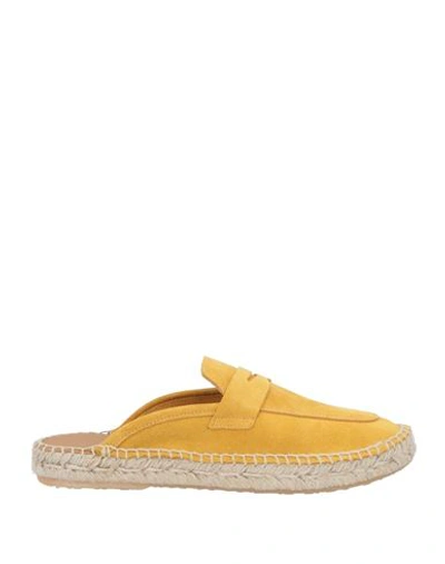 Abarca Woman Espadrilles Ocher Size 7 Leather In Yellow