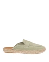 Abarca Woman Espadrilles Military Green Size 6 Leather