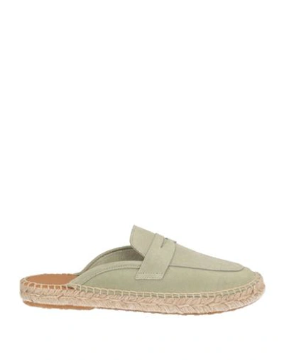 Abarca Woman Espadrilles Military Green Size 6 Leather In Green