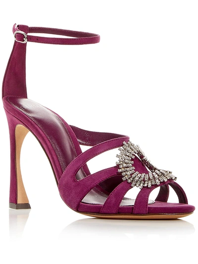 Alexandre Birman Alicia 100 Crystal-embellished Suede Sandals In Pink