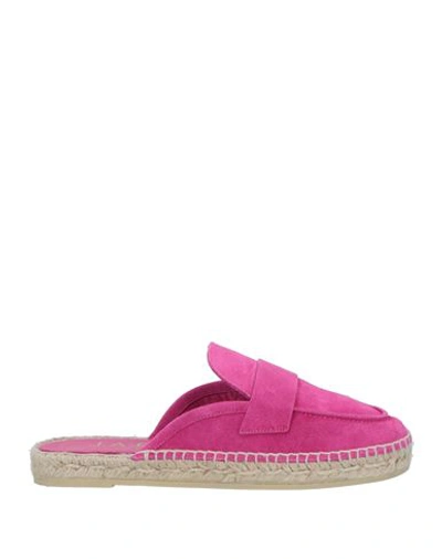 J.a.p. Jose Antonio Pereira J. A.p. Jose Antonio Pereira Woman Espadrilles Fuchsia Size 7 Leather In Pink