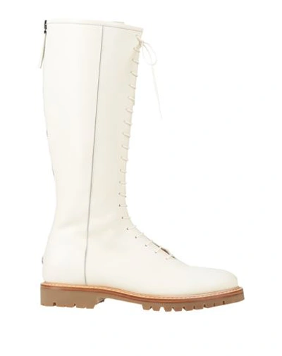 Legres Woman Boot Ivory Size 8 Leather In White