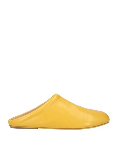 Marsèll Man Mules & Clogs Mustard Size 8 Calfskin In Yellow