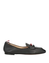 THOM BROWNE THOM BROWNE WOMAN LOAFERS BLACK SIZE 6 LEATHER