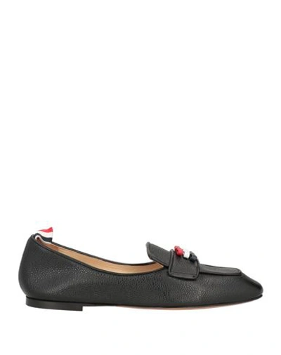 Thom Browne Woman Loafers Black Size 8 Leather