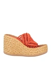 PALOMA BARCELÓ PALOMA BARCELÓ WOMAN ESPADRILLES ORANGE SIZE 9 LEATHER