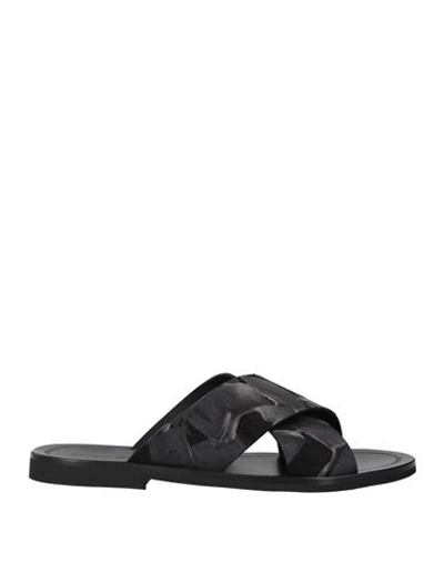 Mich E Simon Man Sandals Black Size 9 Calfskin