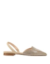 Prosperine Woman Ballet Flats Platinum Size 7 Textile Fibers, Leather In Grey