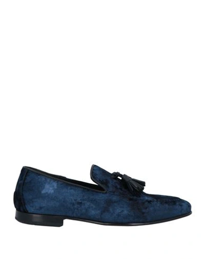 Mich E Simon Man Loafers Navy Blue Size 9 Textile Fibers