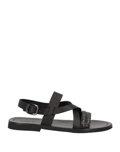 Mich E Simon Man Sandals Black Size 9 Leather