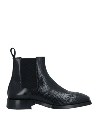 Mich E Simon Man Ankle Boots Black Size 9 Leather