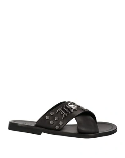 Mich E Simon Man Sandals Black Size 9 Leather