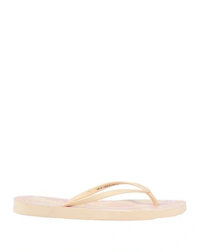 Sleepers Woman Thong Sandal Beige Size 7 Rubber