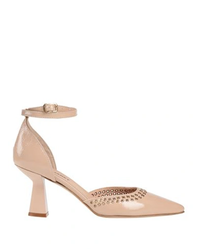 Janet & Janet Woman Pumps Blush Size 6 Leather In Pink