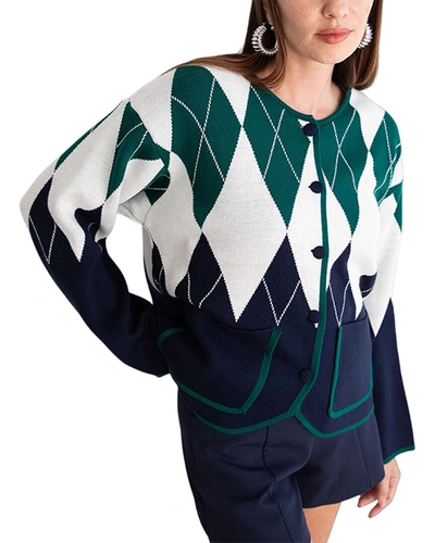 Qu Style Cardigan In Green