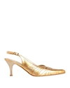 MELLUSO MELLUSO WOMAN PUMPS GOLD SIZE 6.5 LEATHER