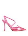 Roger Vivier Woman Pumps Magenta Size 7 Leather, Pvc - Polyvinyl Chloride In Magenta
