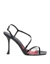 Roger Vivier Woman Sandals Black Size 8 Leather, Pvc - Polyvinyl Chloride