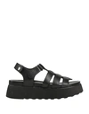 Cult Woman Sandals Black Size 8 Leather In Black