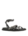 Cult Woman Sandals Black Size 8 Leather In Black