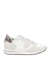 PHILIPPE MODEL PHILIPPE MODEL WOMAN SNEAKERS WHITE SIZE 7 LEATHER, TEXTILE FIBERS