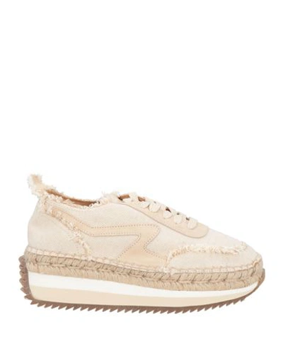 Rag & Bone Woman Espadrilles Beige Size 7 Leather, Textile Fibers