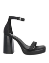 Rag & Bone Woman Sandals Black Size 10 Leather In Black