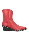 RAG & BONE RAG & BONE WOMAN ANKLE BOOTS RED SIZE 8 LEATHER