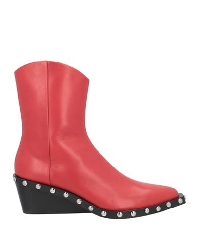 Rag & Bone Woman Ankle Boots Red Size 8 Leather