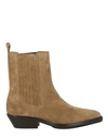 ISABEL MARANT ISABEL MARANT DELENA SUEDE COWBOYS BOOTS WOMAN ANKLE BOOTS BROWN SIZE 8 CALFSKIN