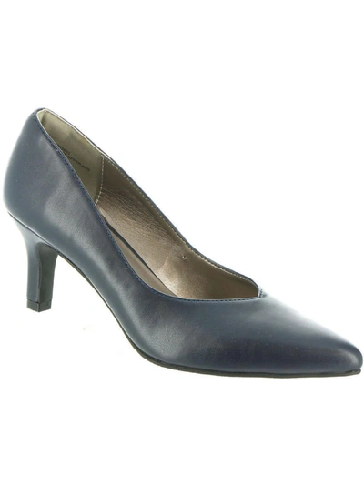 Array Brianne Womens Faux Leather Pointed Toe Dress Heels In Grey