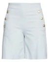 Seductive Woman Shorts & Bermuda Shorts Sky Blue Size 4 Linen, Polyester, Viscose, Elastane