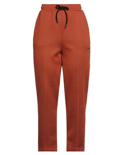 Adidas By Stella Mccartney Woman Pants Rust Size S Modal, Recycled Polyamide In Red