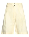 Berwich Woman Shorts & Bermuda Shorts Light Yellow Size 8 Linen