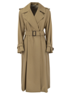 WEEKEND MAX MARA WEEKEND MAX MARA GIOSTRA DOUBLE BREASTED TRENCH COAT IN WATER REPELLENT GABARDINE