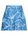 Stella Jean Woman Shorts & Bermuda Shorts Light Blue Size 6 Polyester In Blue