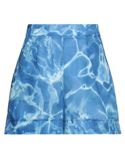 Stella Jean Woman Shorts & Bermuda Shorts Light Blue Size 8 Polyester