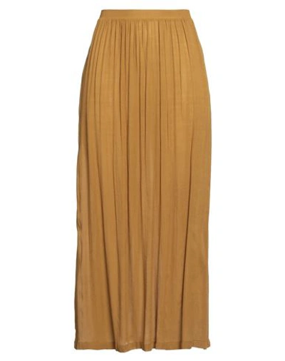 Sophie Deloudi Woman Maxi Skirt Camel Size 3 Viscose In Beige
