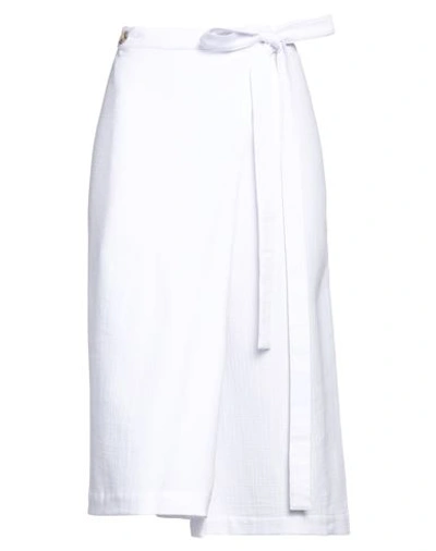Sophie Deloudi Woman Midi Skirt White Size 3 Cotton
